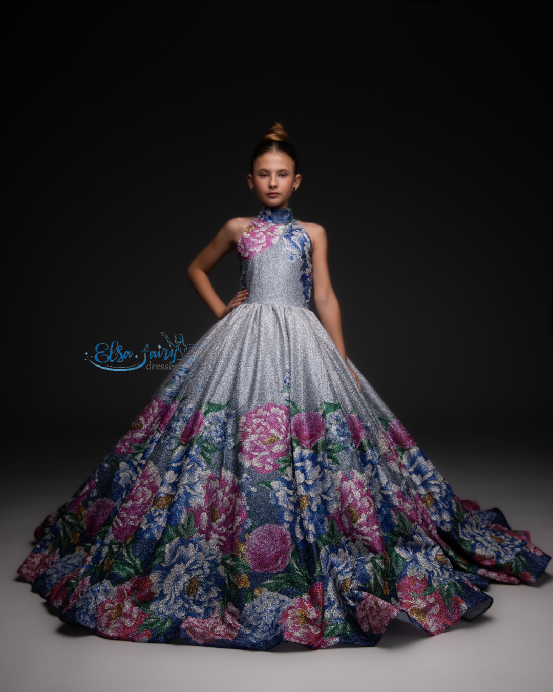 Exclusive Gala evening gown, Pageant ball gown, Flower Girl Dress, Girl Birthday Dress