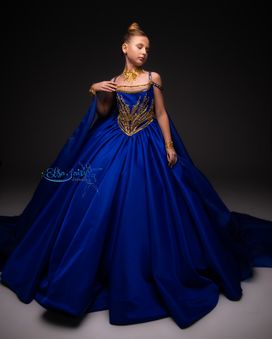 Royal Blue Gala evening gown, Pageant ball gown, Flower Girl Dress, Wedding guest Dress, Girl Birthday Dress, junior bridesmaid gown