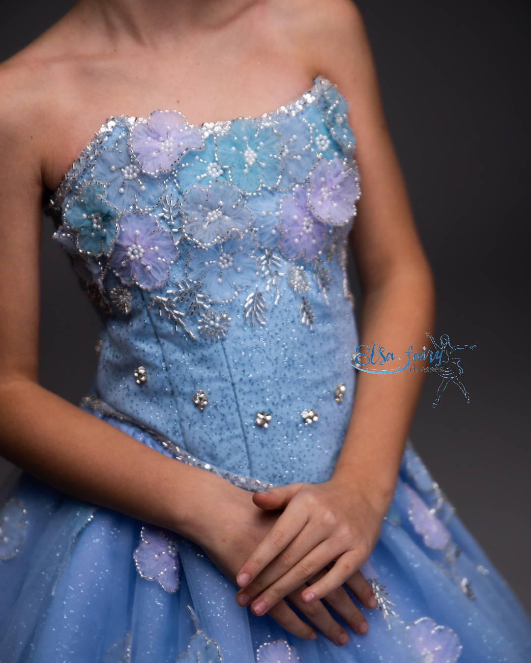 Blue Gala ball gown, Pageant gown, Birthday Girl Dress, Flower Girl Dress, Girl Birthday Dress