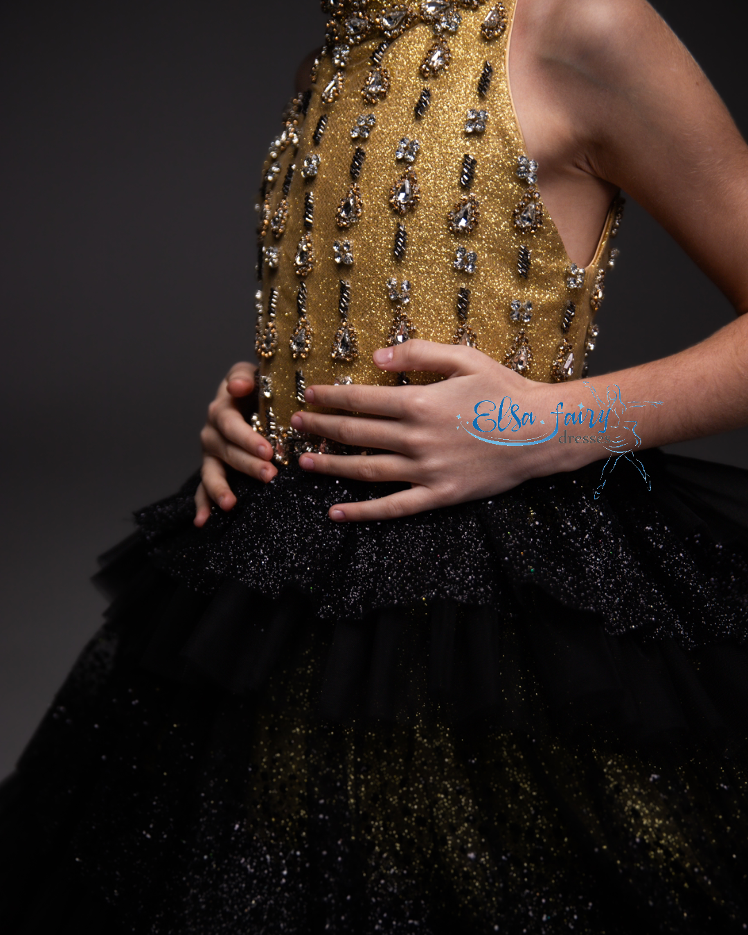 Black Gala evening gown, Pageant ball gown, Wedding guest Dress, Girl Birthday Dress