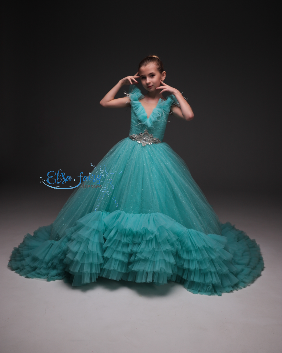 Exclusive Gala evening gown, Pageant ball gown, Birthday Girl Dress, Flower Girl Dress, Wedding guest Dress, Special Occasions gown, junior bridesmaid dress