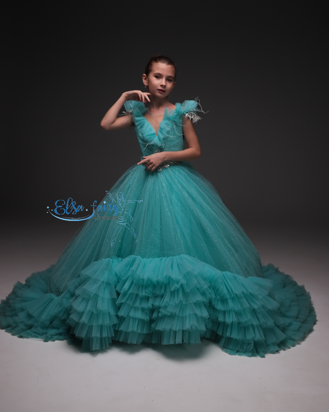 Exclusive Gala evening gown, Pageant ball gown, Birthday Girl Dress, Flower Girl Dress, Wedding guest Dress, Special Occasions gown, junior bridesmaid dress